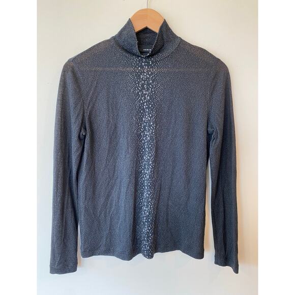 Akris Women's Turtleneck US 10 Cashmere Silk Gray Long Sleeve Luxe Knit Top - Picture 1 of 10